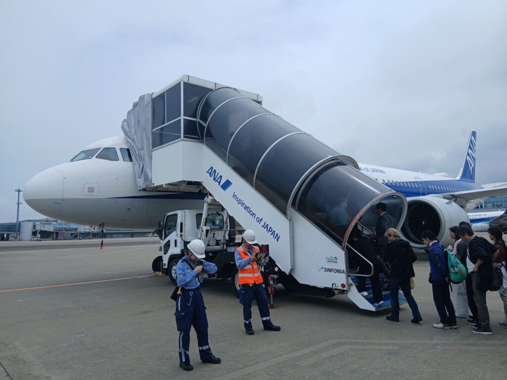 北海道へ向かう飛行機