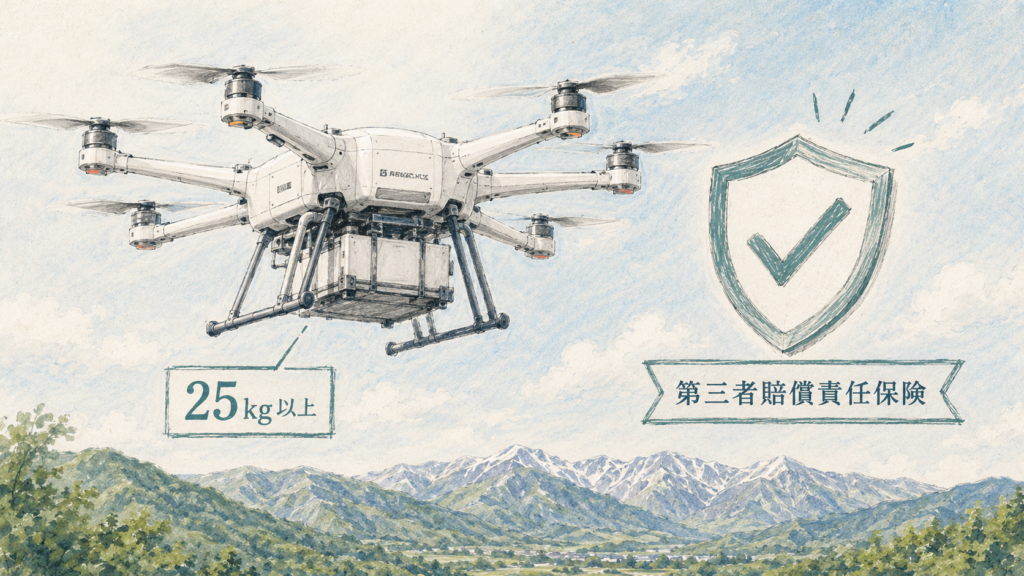 25kg以上の機体でも第三者賠償責任保険への加入が求められる