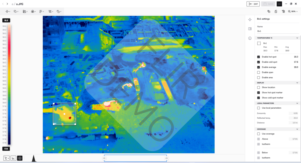 FLIR Thermal Studioの画面